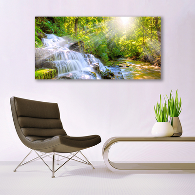 Bild canvas Skogsnaturvattenfall