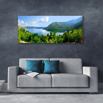 Canvas bild Forest Lake bergslandskap