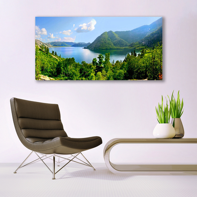 Canvas bild Forest Lake bergslandskap