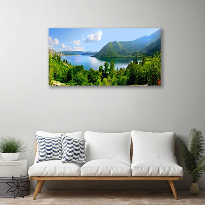 Canvas bild Forest Lake bergslandskap