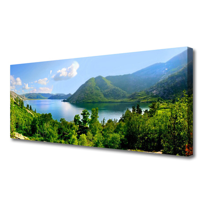 Canvas bild Forest Lake bergslandskap