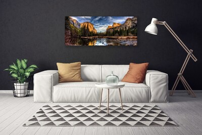 Canvas bild Mountain Forest Lake Nature