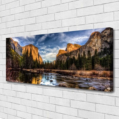 Canvas bild Mountain Forest Lake Nature