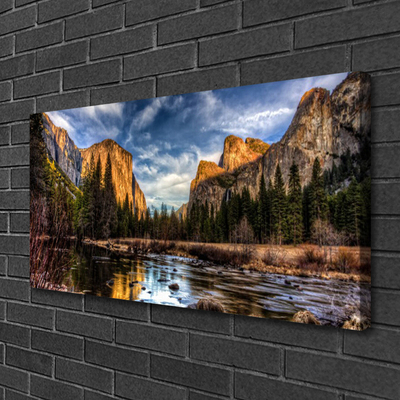 Canvas bild Mountain Forest Lake Nature