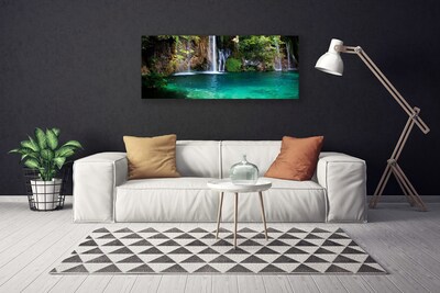 Fototryck canvas Lake Waterfall Nature