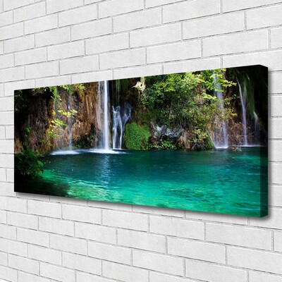 Fototryck canvas Lake Waterfall Nature