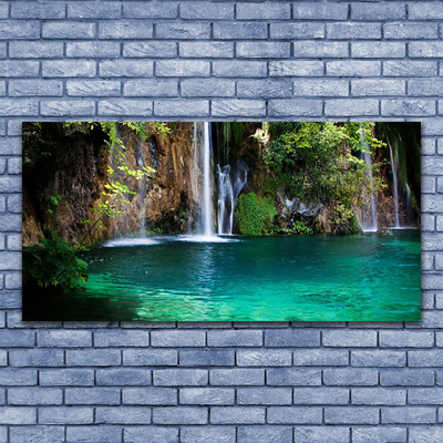 Fototryck canvas Lake Waterfall Nature
