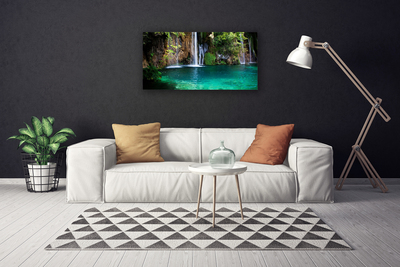 Fototryck canvas Lake Waterfall Nature