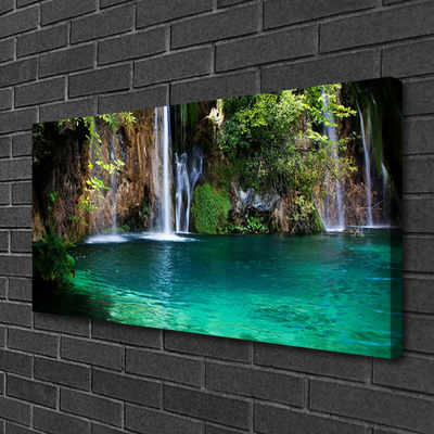 Fototryck canvas Lake Waterfall Nature