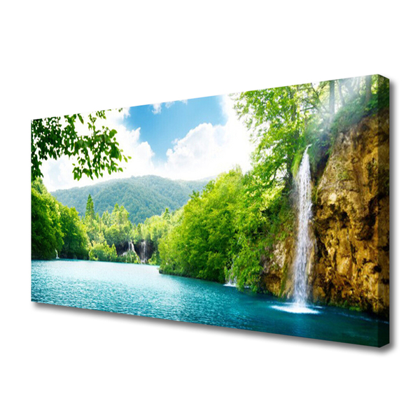 Fototryck canvas Vattenfall Lake Natur