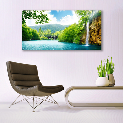 Fototryck canvas Vattenfall Lake Natur