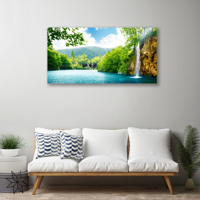 Fototryck canvas Vattenfall Lake Natur