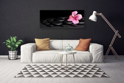 Fototryck canvas Svarta stenar blomma