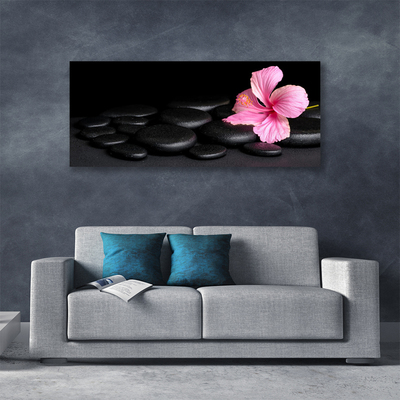 Fototryck canvas Svarta stenar blomma