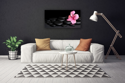 Fototryck canvas Svarta stenar blomma