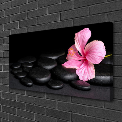 Fototryck canvas Svarta stenar blomma