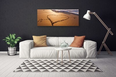 Fototryck canvas Beach Heart Sea Art