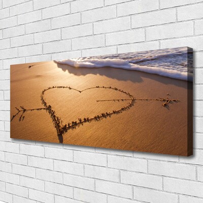 Fototryck canvas Beach Heart Sea Art