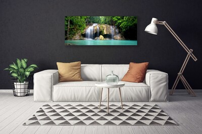 Fototryck canvas Vattenfall träd natur