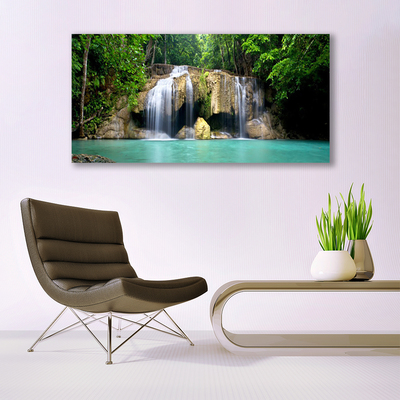 Fototryck canvas Vattenfall träd natur