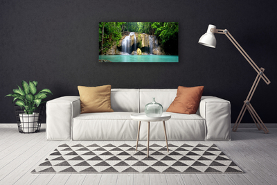 Fototryck canvas Vattenfall träd natur