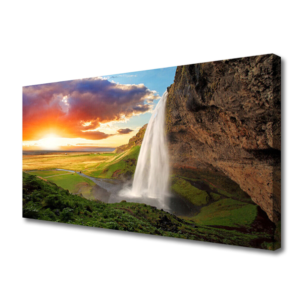 Fototryck canvas Berg vattenfall natur