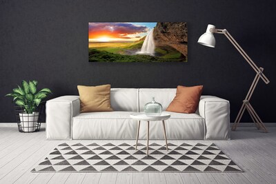 Fototryck canvas Berg vattenfall natur