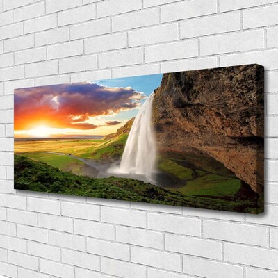 Fototryck canvas Berg vattenfall natur