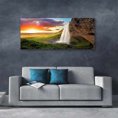 Fototryck canvas Berg vattenfall natur