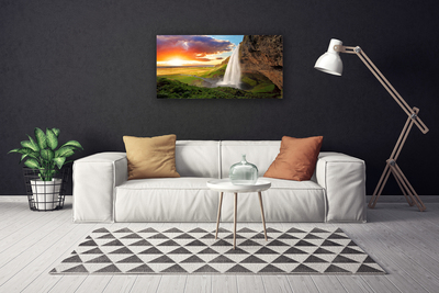 Fototryck canvas Berg vattenfall natur