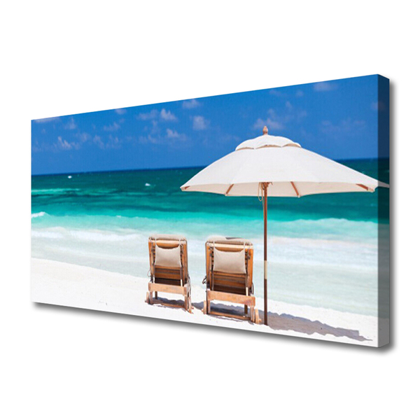 Bild canvas Strandparaplylandskap