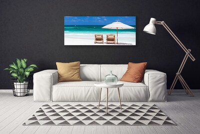 Bild canvas Strandparaplylandskap