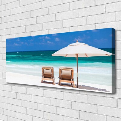 Bild canvas Strandparaplylandskap