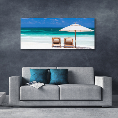 Bild canvas Strandparaplylandskap