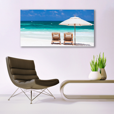 Bild canvas Strandparaplylandskap