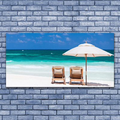 Bild canvas Strandparaplylandskap