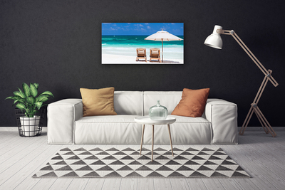 Bild canvas Strandparaplylandskap