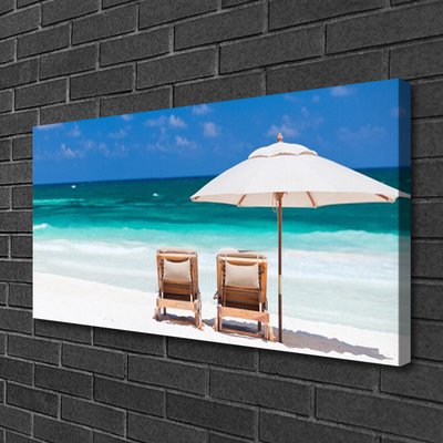 Bild canvas Strandparaplylandskap