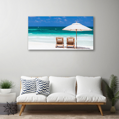 Bild canvas Strandparaplylandskap