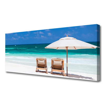 Bild canvas Strandparaplylandskap