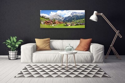 Fototryck canvas Hus Bergslandskap