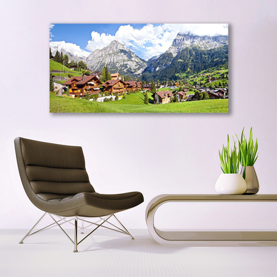 Fototryck canvas Hus Bergslandskap