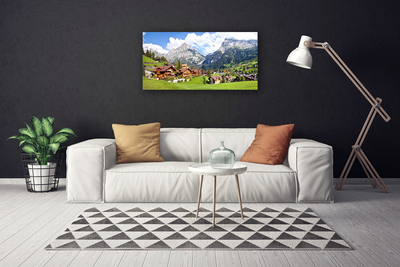 Fototryck canvas Hus Bergslandskap