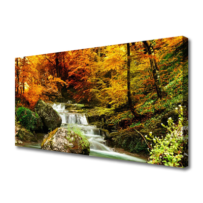 Fototryck canvas Skogsnaturvattenfall