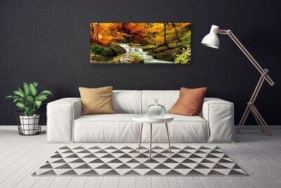 Fototryck canvas Skogsnaturvattenfall