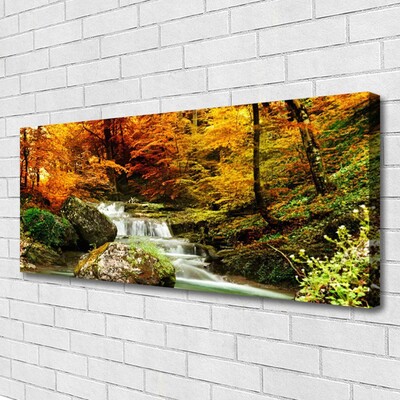 Fototryck canvas Skogsnaturvattenfall