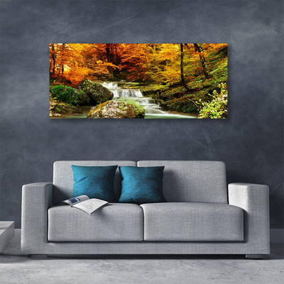 Fototryck canvas Skogsnaturvattenfall