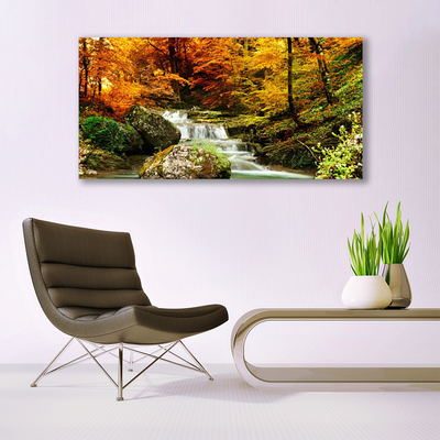 Fototryck canvas Skogsnaturvattenfall