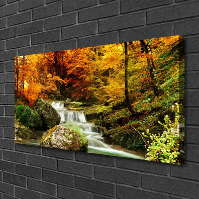 Fototryck canvas Skogsnaturvattenfall