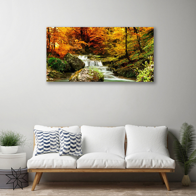 Fototryck canvas Skogsnaturvattenfall